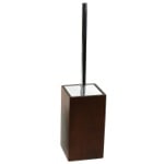 Gedy PA33-31 Toilet Brush Holder, Brown, Square, Made of Wood